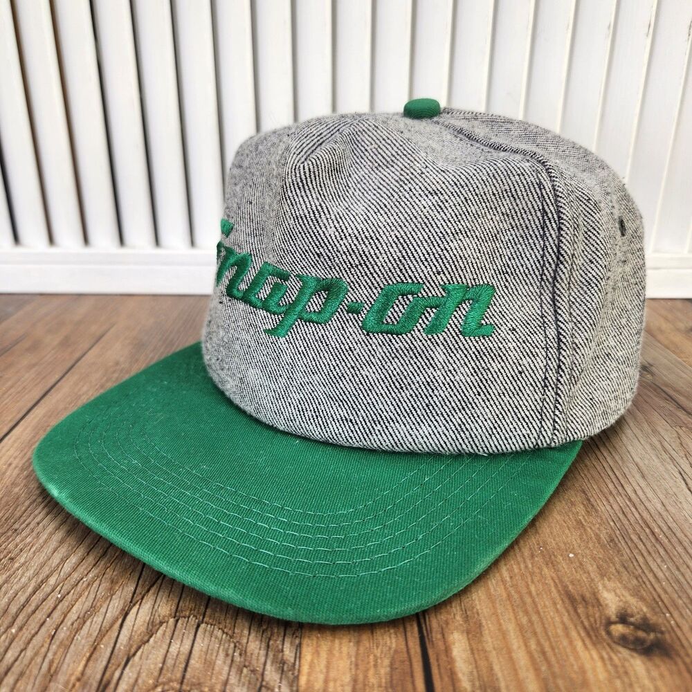 VTG Snap-On Tools K-Products Snapback Hat Gray Green 90s Auto Cars Made in USA